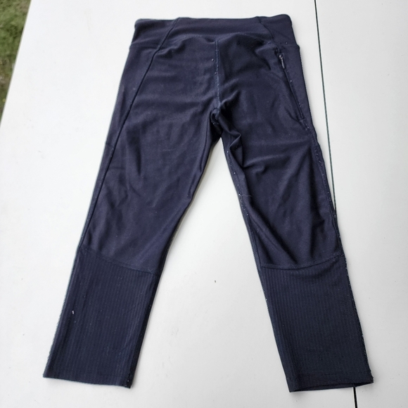 Under Armour HeatGear Compression Pants Cropped Leggings Running Black Womens M - Picture 6 of 9